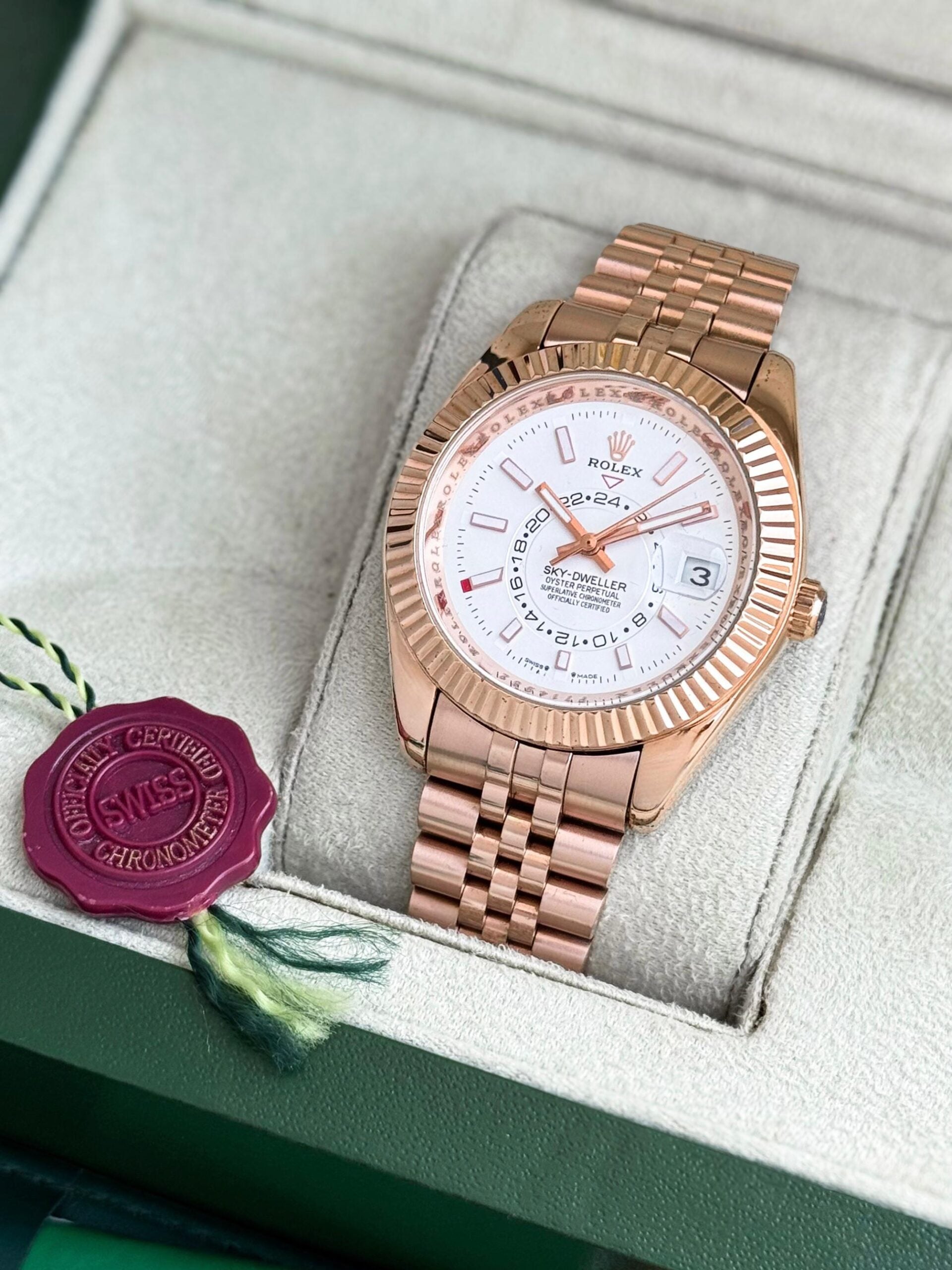 Rolex Sky-Dweller White Dial Rose Gold Automatic