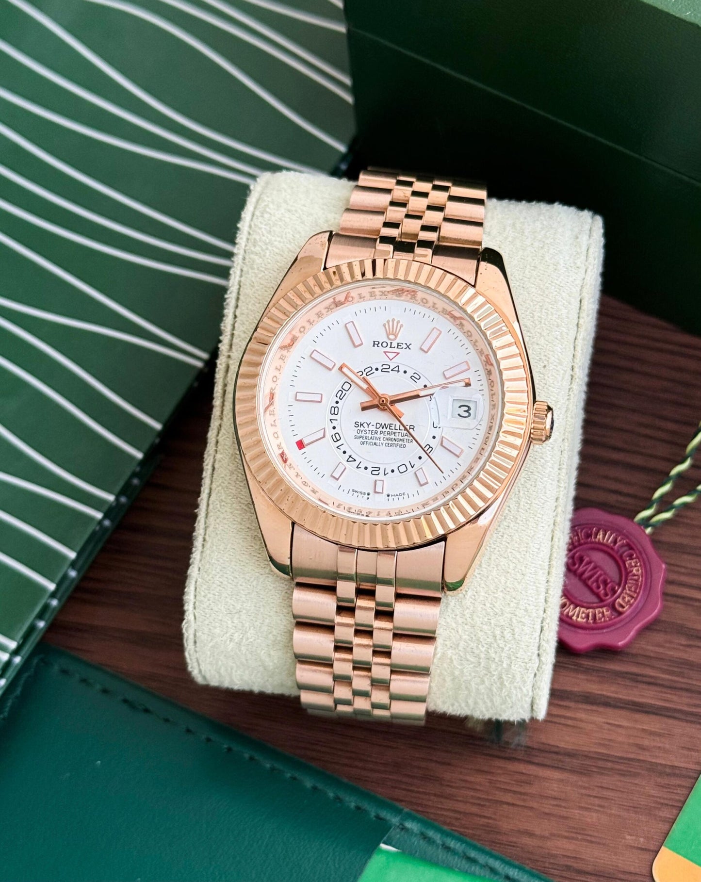 Rolex Sky-Dweller White Dial Rose Gold Automatic