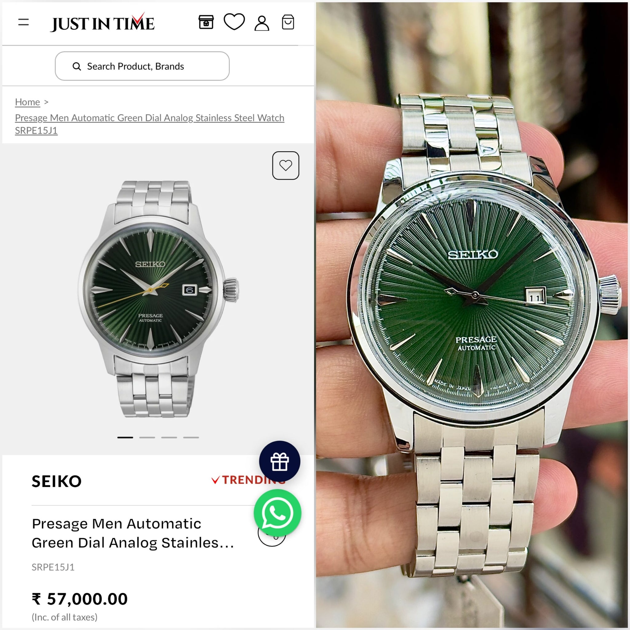 Seiko Presage Green Dial Automatic