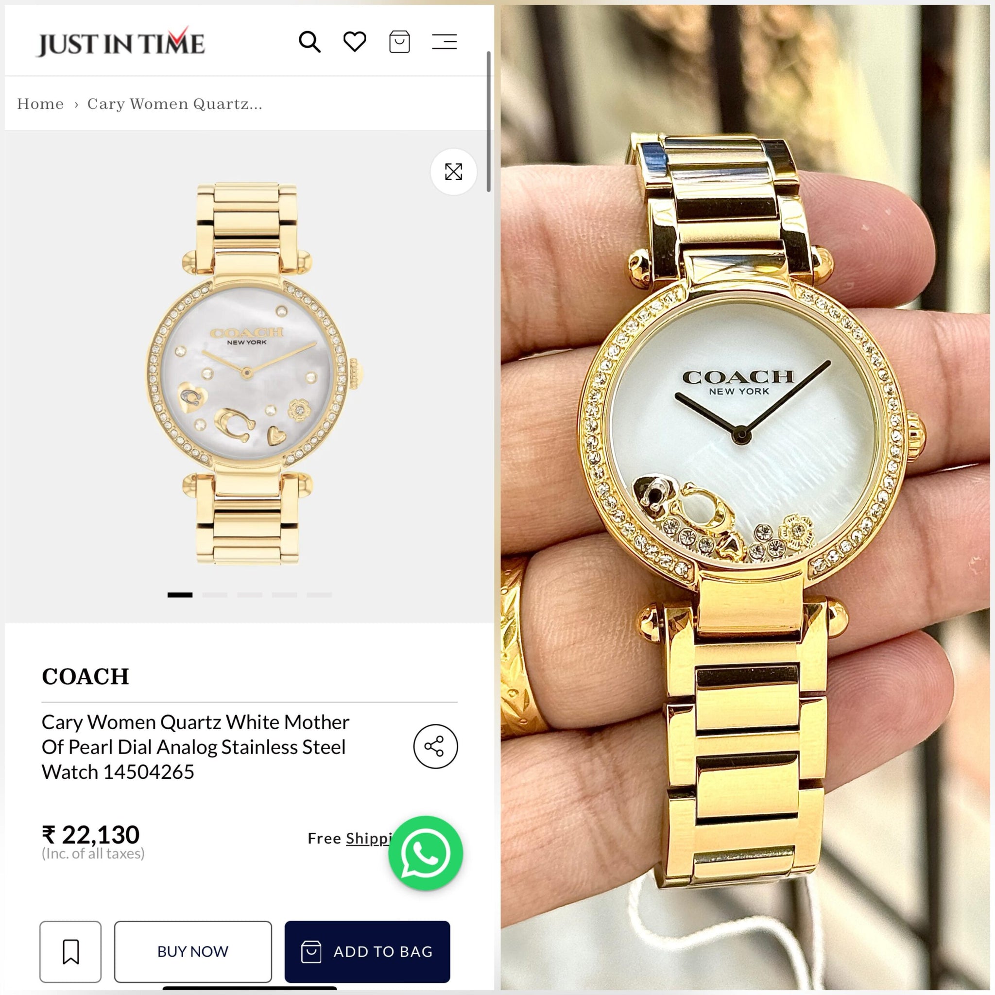 Coach Cary Rose Gold Quartz