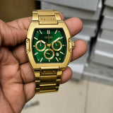 Guess Phoenix Rectangle Gold Tone Analog