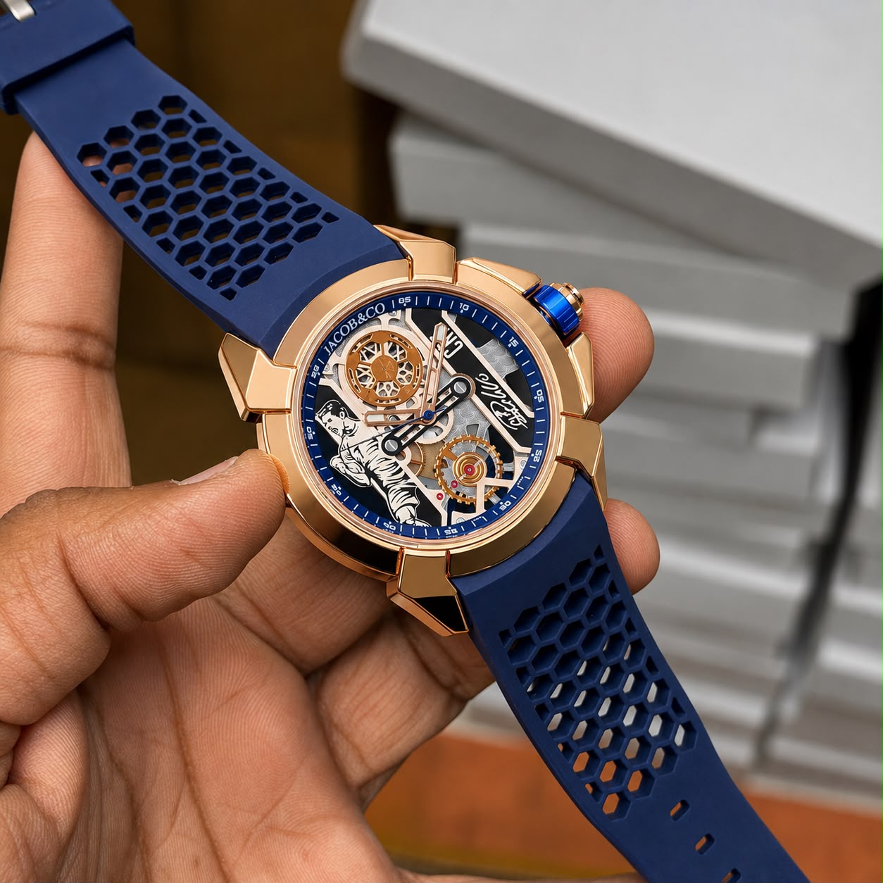 Jacob &amp; Co Epic X CR7 Blue Rose Gold Edition