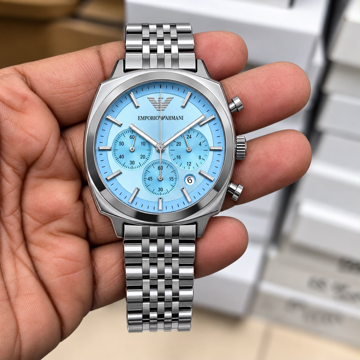 Emporio Armani Carlo Quartz Ice Blue Dial