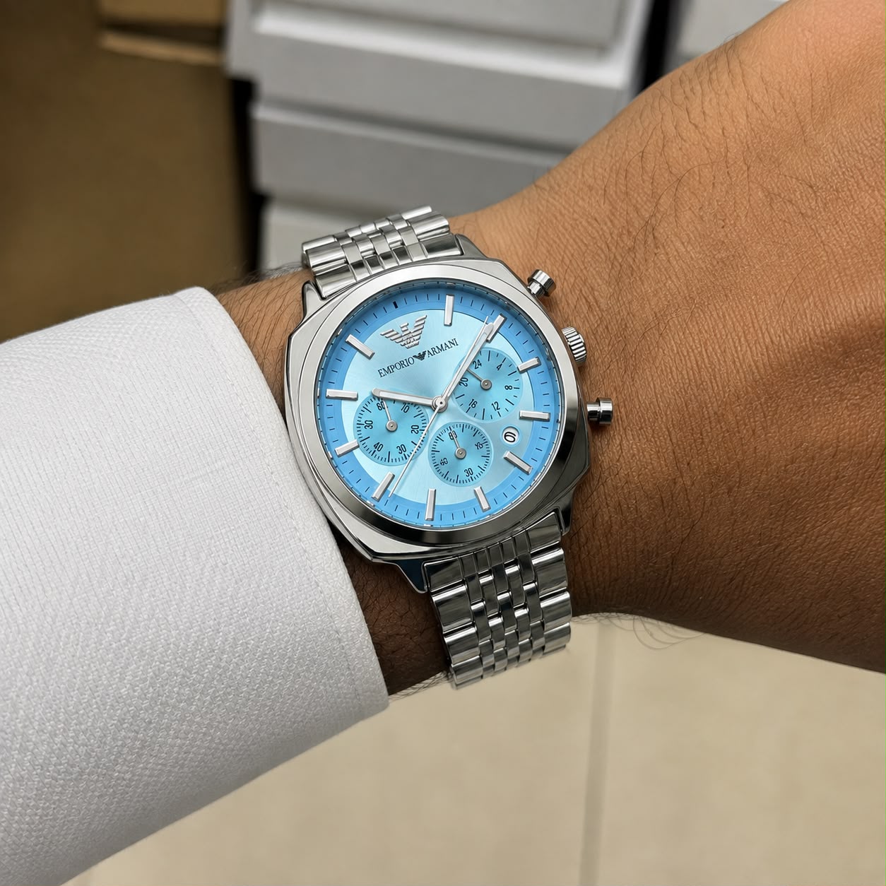 Emporio Armani Carlo Quartz Ice Blue Dial