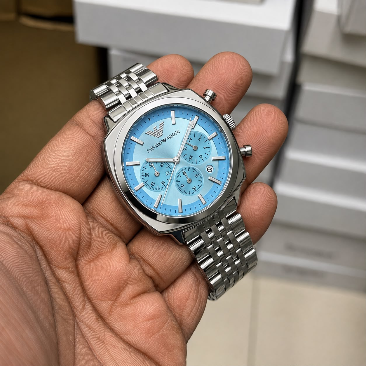 Emporio Armani Carlo Quartz Ice Blue Dial