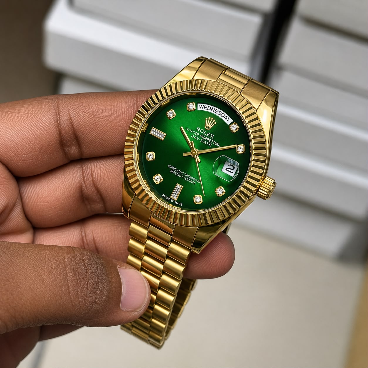 Rolex Oyster Perpetual Green Gold Day Date