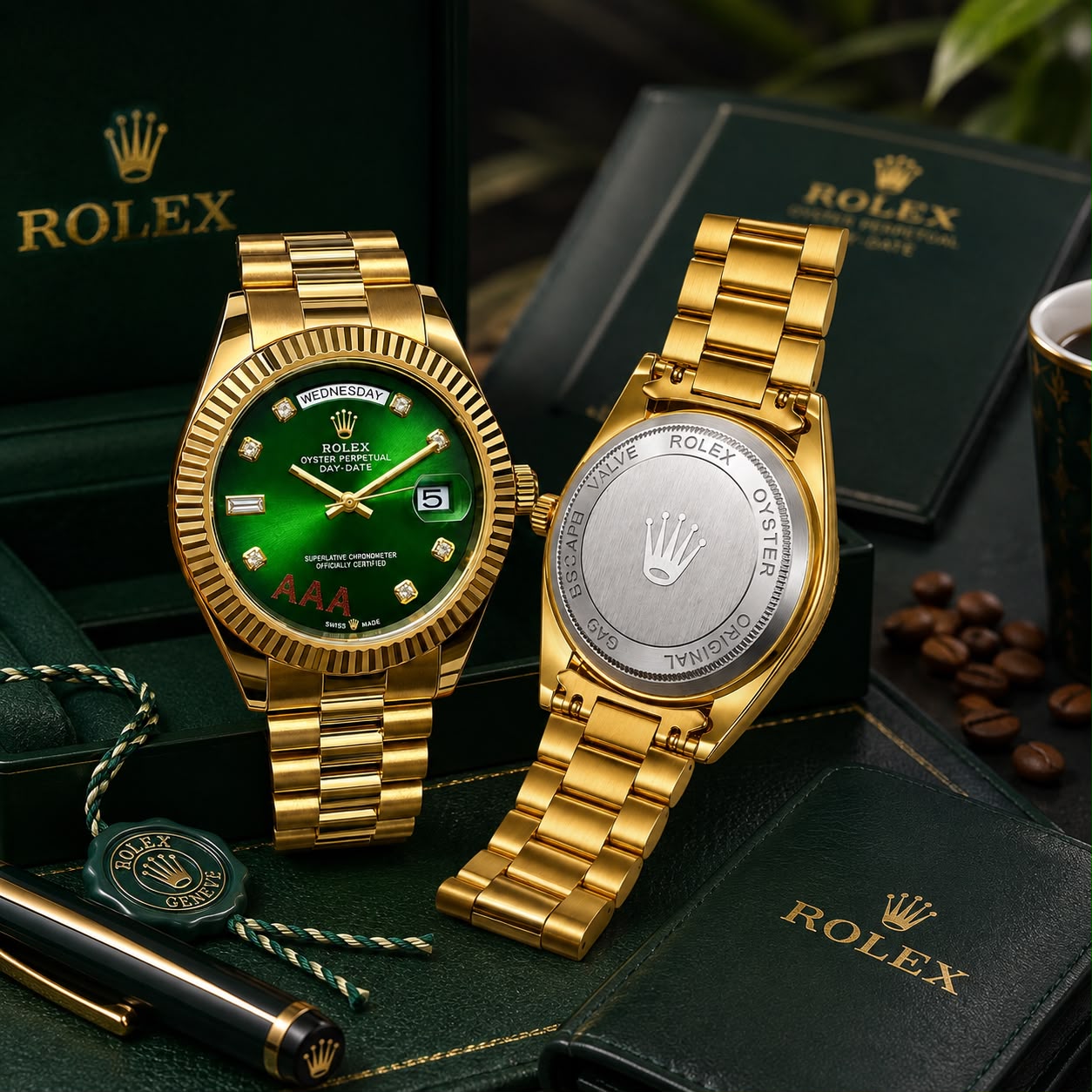 Rolex Oyster Perpetual Green Gold Day Date