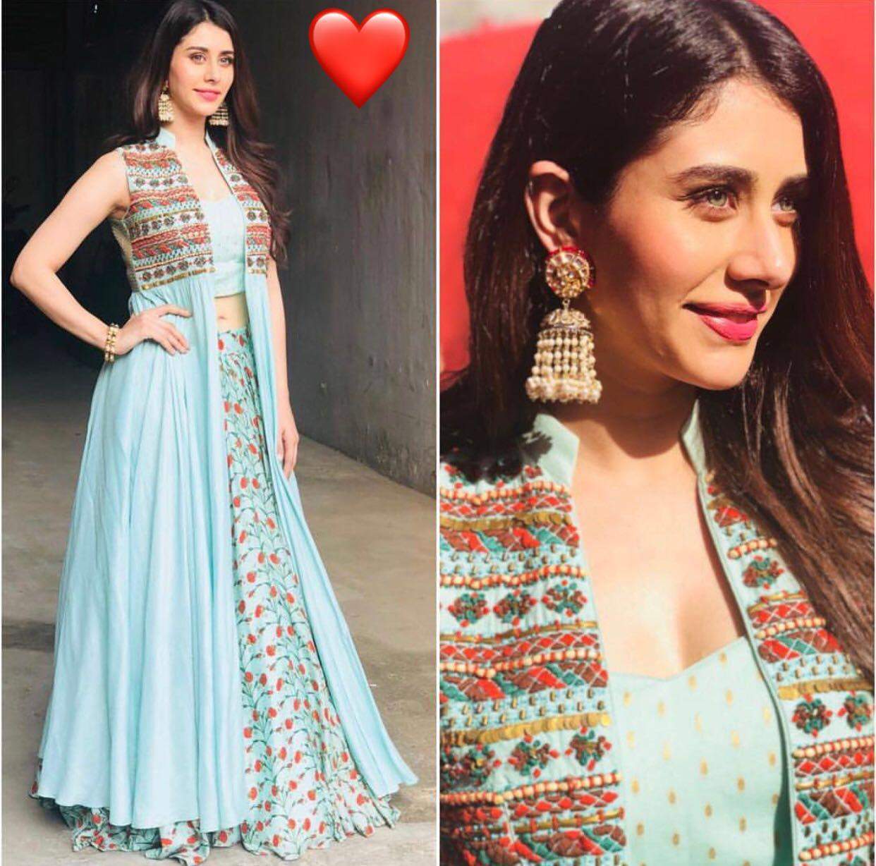 Lehenga Choli in Sky Blue Color with Digital Print