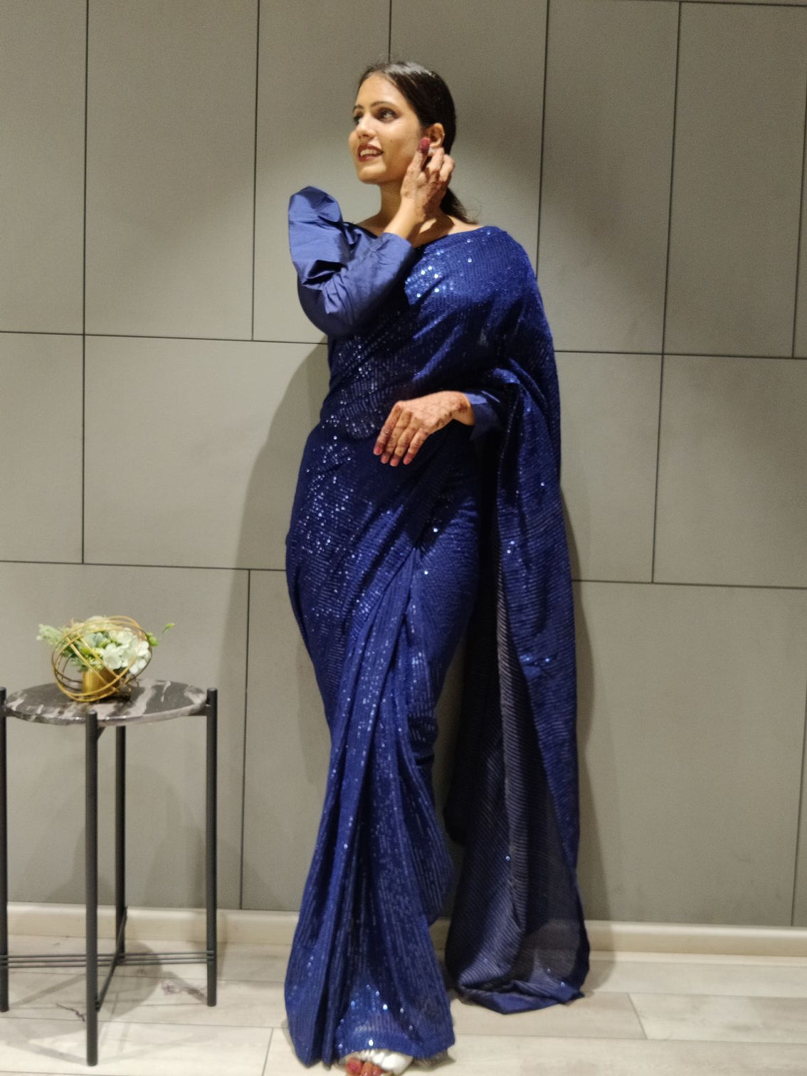 Ready to wear Georgette Saree with Heavy Sequence Work