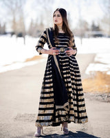 Party Wear Black Color Sequence Work Anarkali Gown