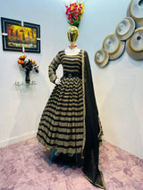 Party Wear Black Color Sequence Work Anarkali Gown