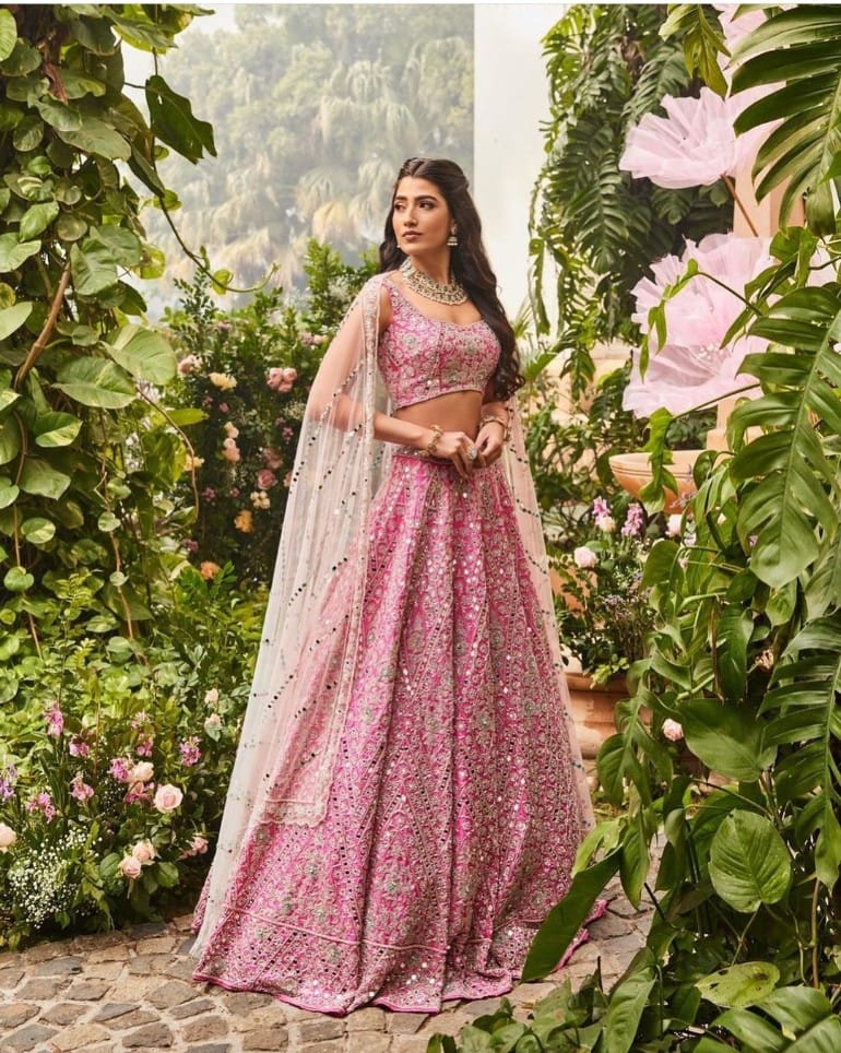 Rani Pink color Silk Lehenga Choli with Heavy Embroidery work