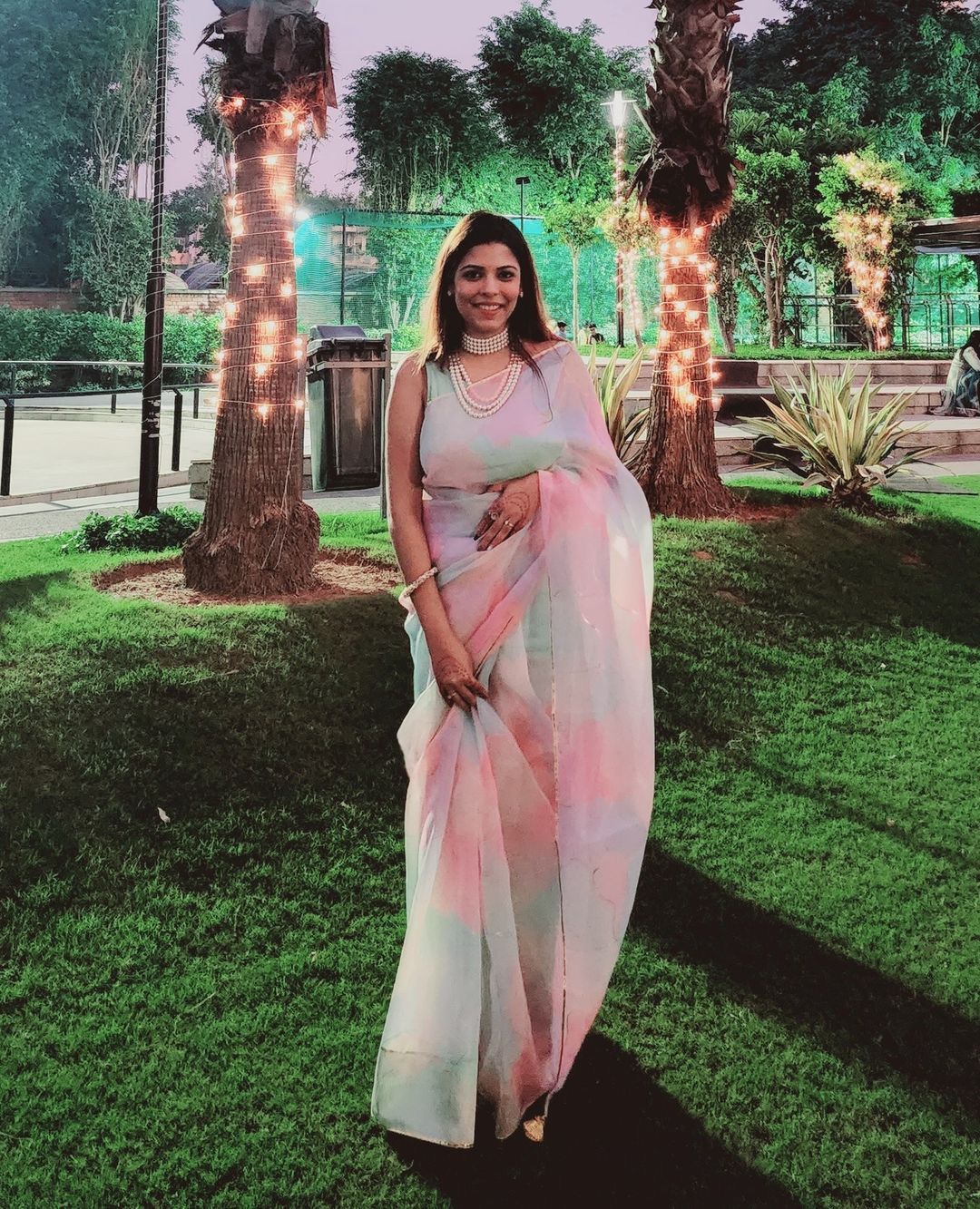 Multicolor Printed pure Organza saree