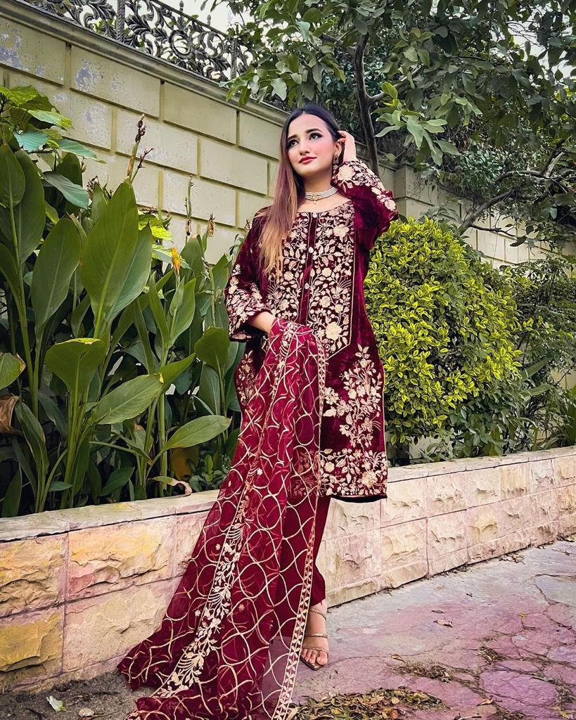 Magnificent Full Stitched Maroon Color Salwar Suit