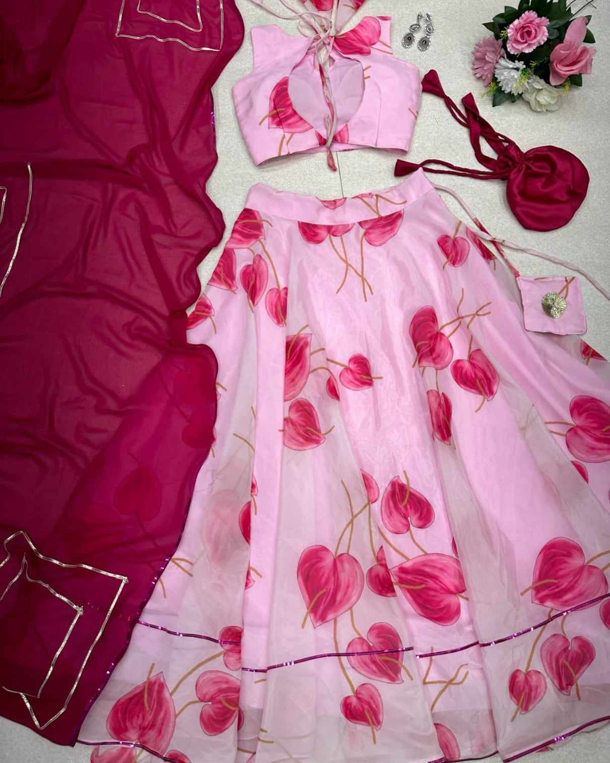 Wedding Wear Pink Color Digital Printed Lehenga Choli