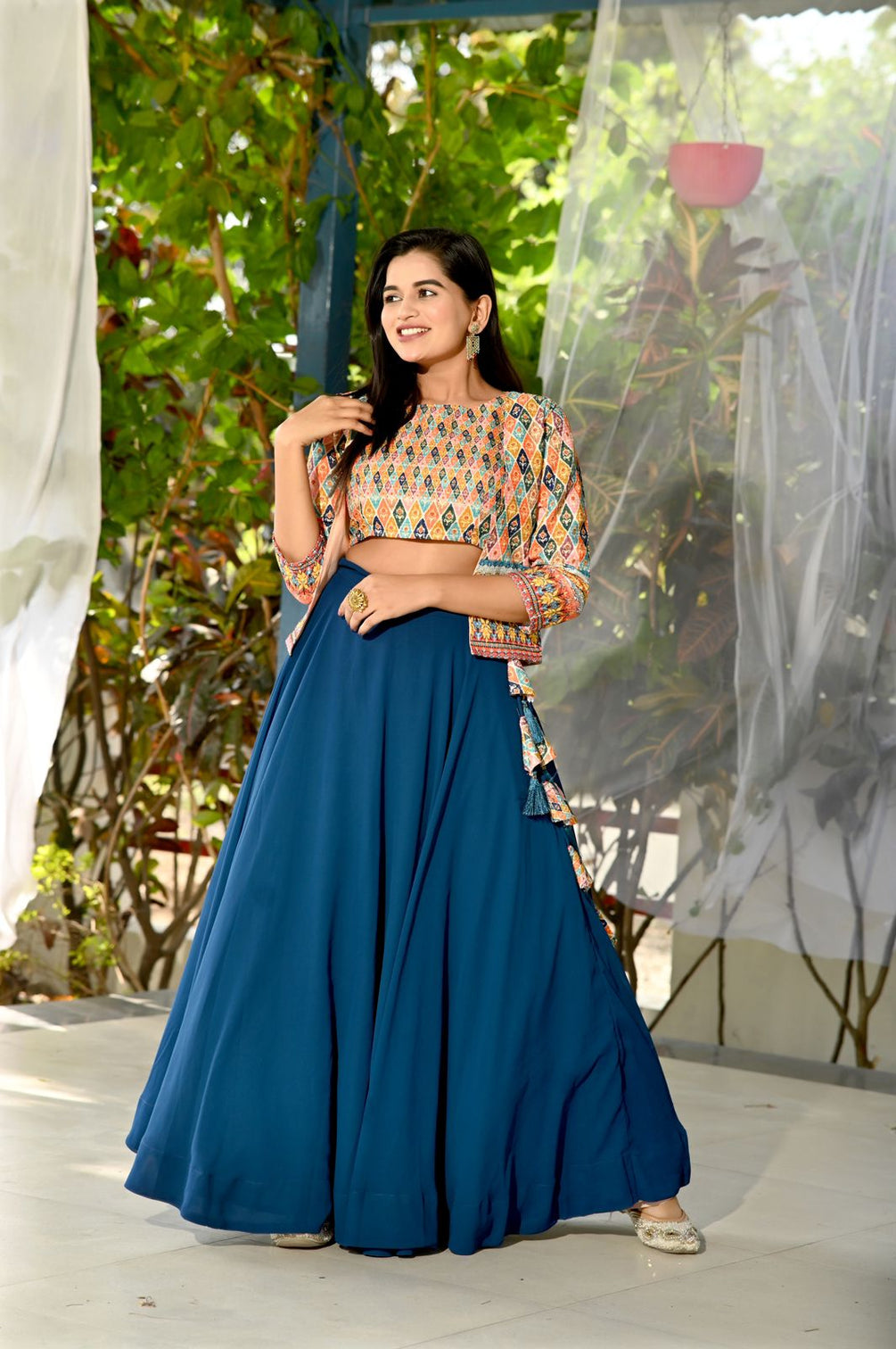 Blue Color Lehenga Choli With Digital Print Koti