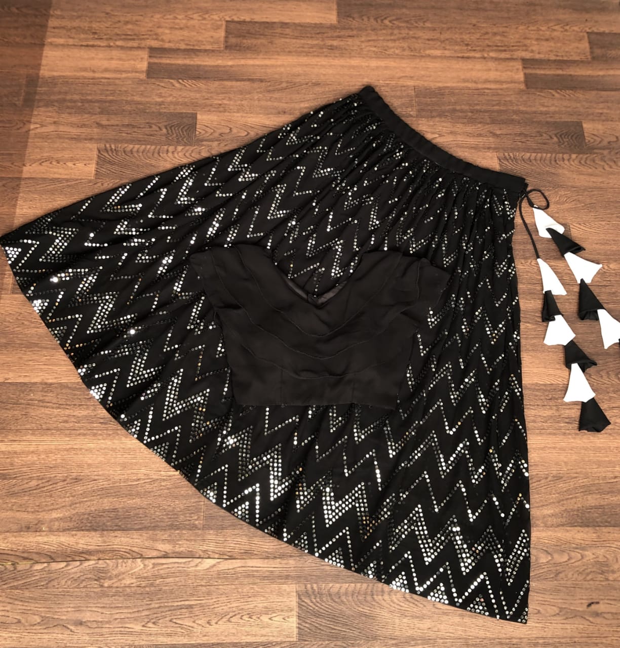 Fancy Embroidered Work Black Color Lehenga With Blouse