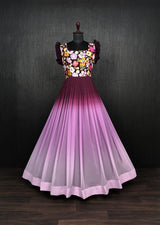 Beautiful Work Double Shaded Wine Color Gown