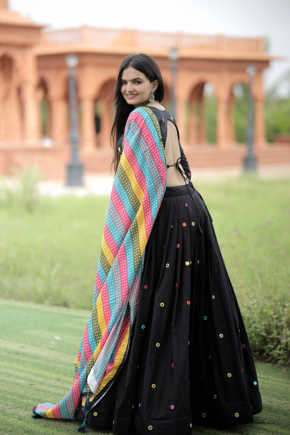 Black Color Real Mirror Works Occasion Wear Lehenga Choli