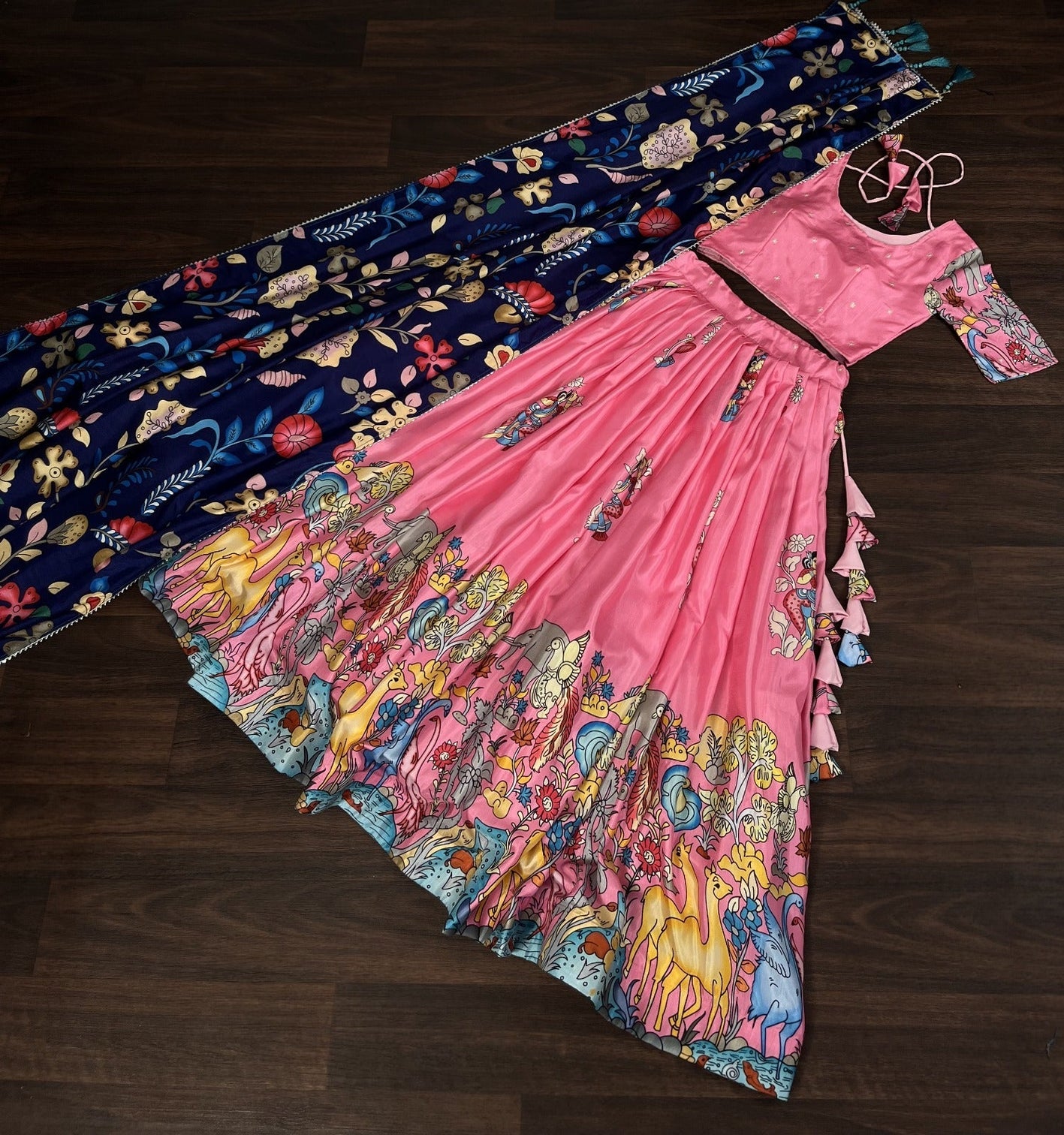 Navratri Special Pink Color Printed Lehenga Choli