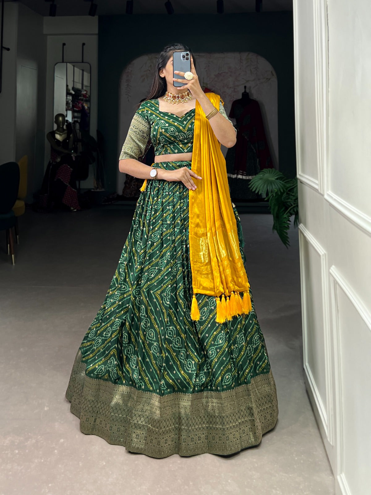 Traditional Zari Weaved Viscos Silk Lehenga Choli