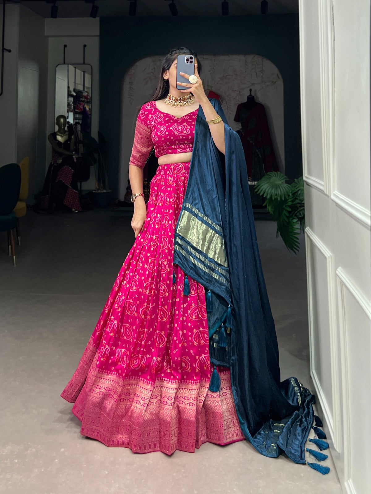 Traditional Zari Weaved Viscos Silk Lehenga Choli