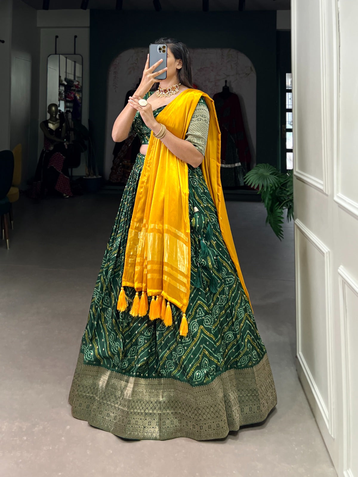 Traditional Zari Weaved Viscos Silk Lehenga Choli