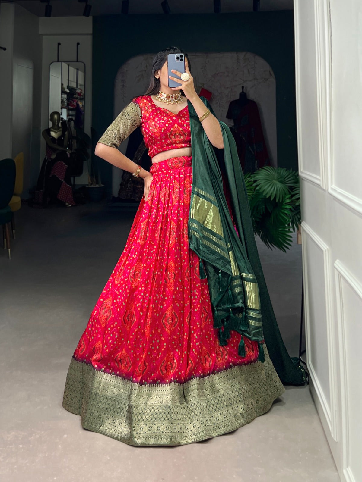 Traditional Zari Weaved Viscos Silk Lehenga Choli