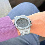 Hublot Big Bang 5 Hand Men's Watch | Matt Grey Metallic Strap | 7AA Premium | 44mm Chronograph