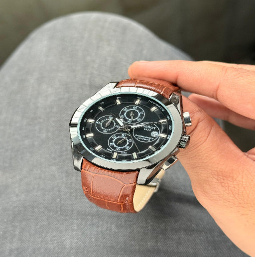 Tissot Couturier Chronograph Men's Watch | 7A Premium | 43mm | Leather Strap