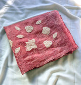 Coral Pink Pure Chanda Silk Applique Work Designer Saree