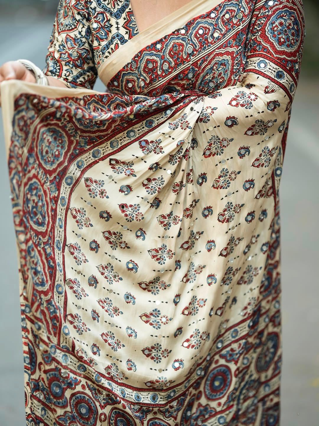 Vintage inspired modal silk saree