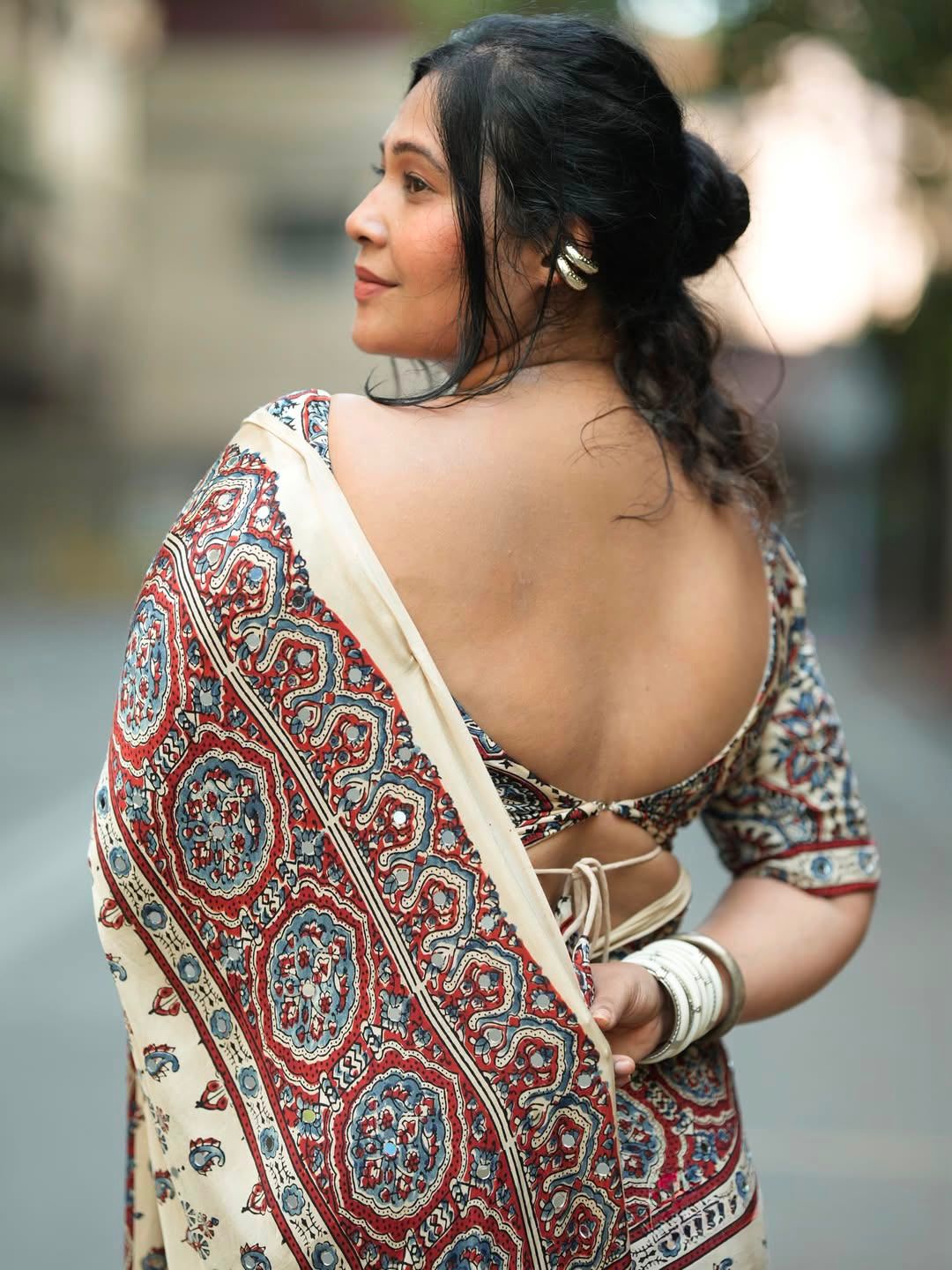 Vintage inspired modal silk saree