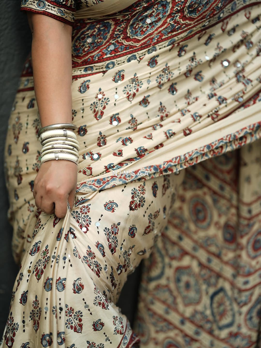 Vintage inspired modal silk saree