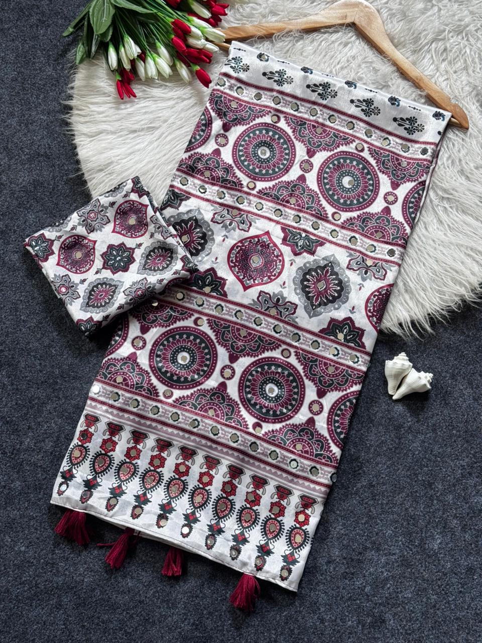 Vintage inspired modal silk saree