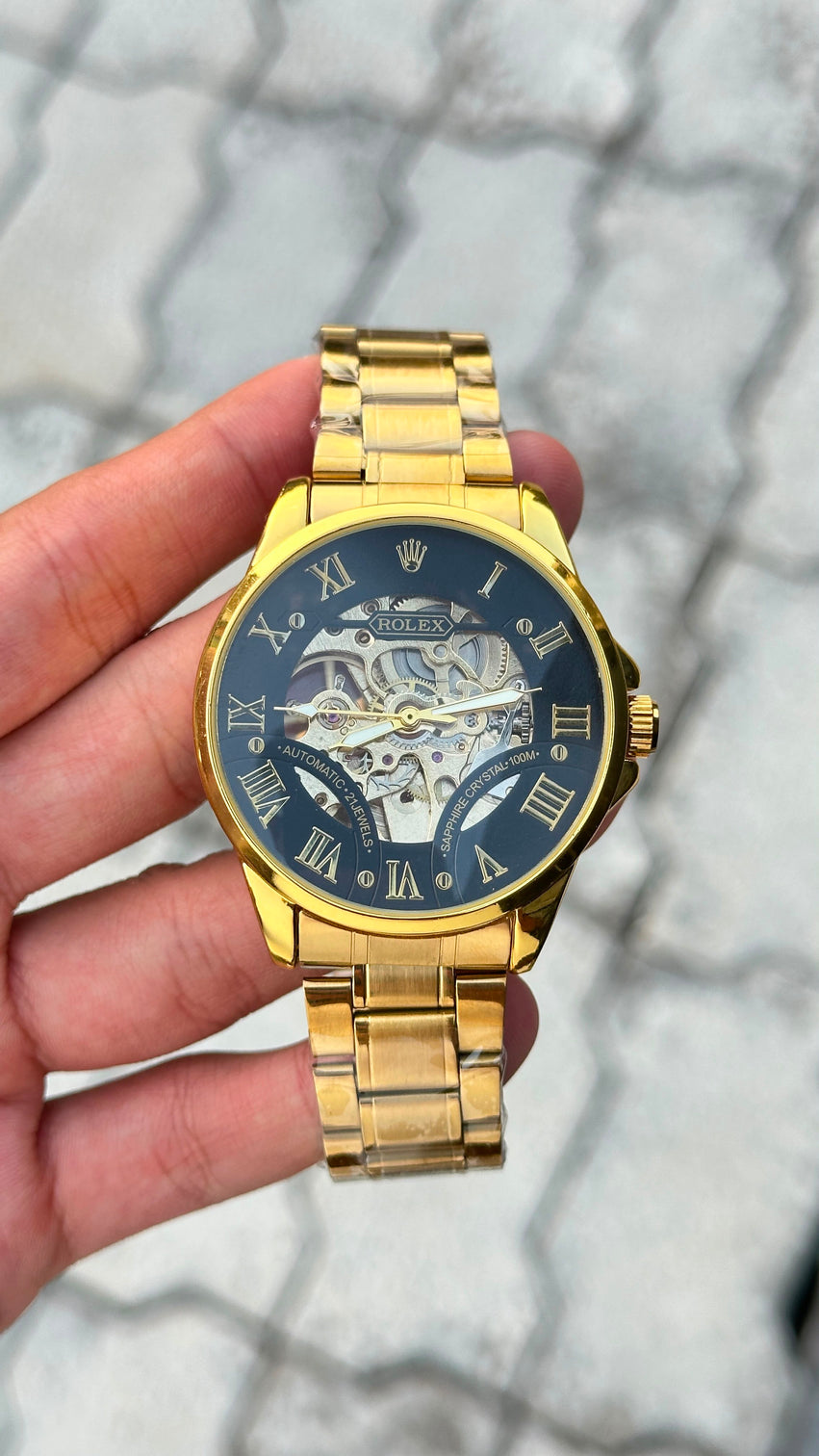 Rolex Skeleton and open back fully Automatic Watch