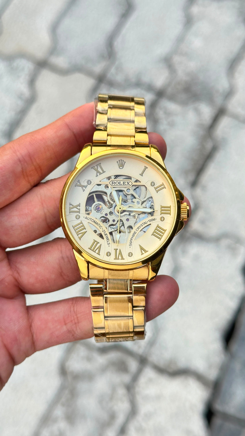 Rolex Skeleton and open back fully Automatic Watch
