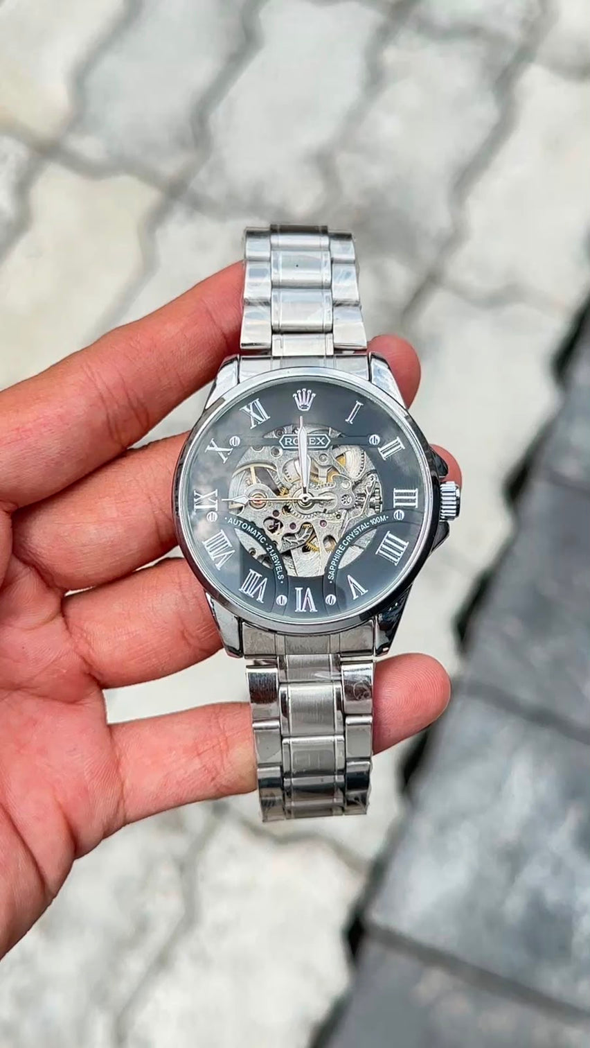 Rolex Skeleton and open back fully Automatic Watch
