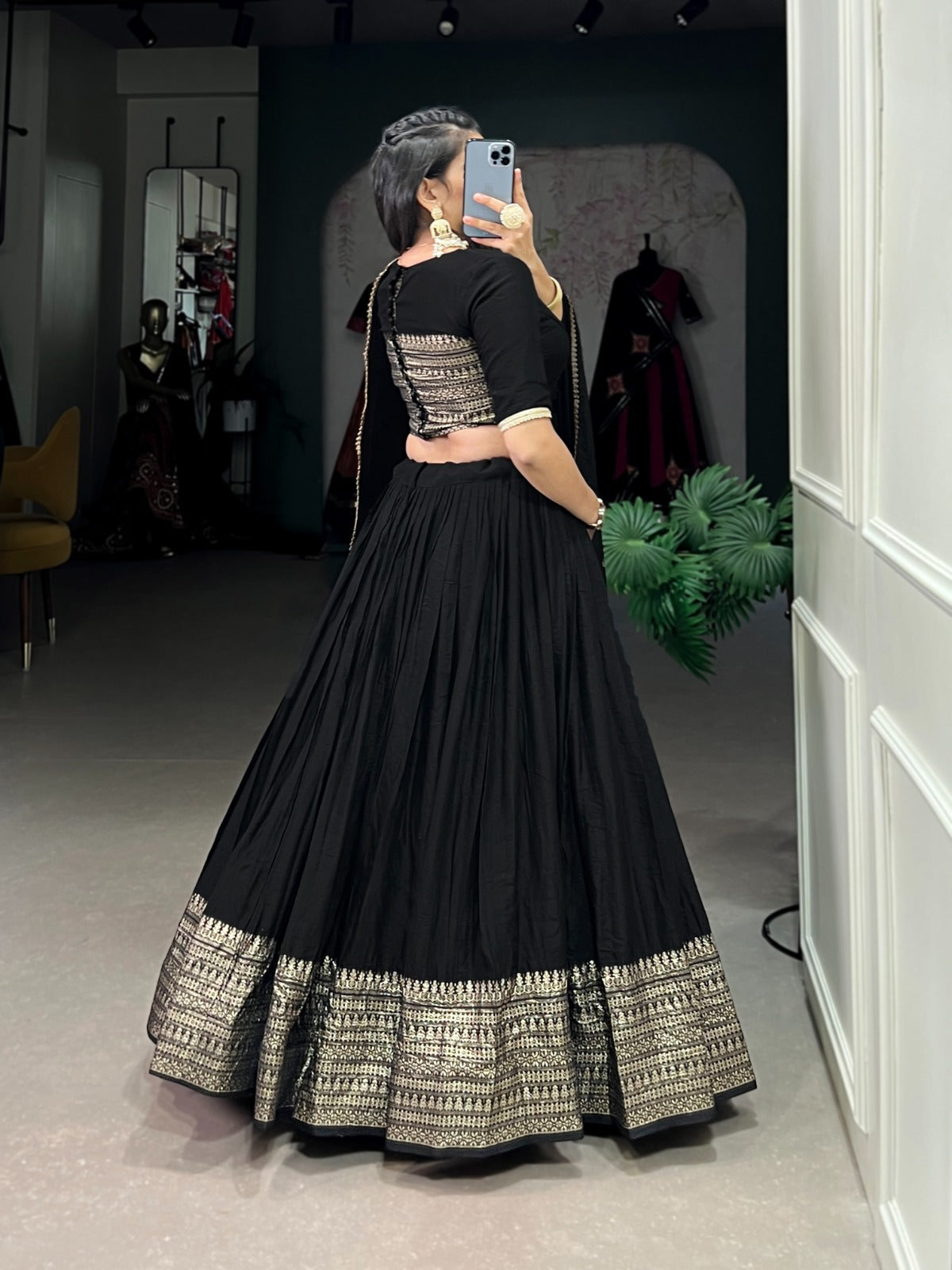 Amazing Pure Chanderi Embellished Lehenga Choli