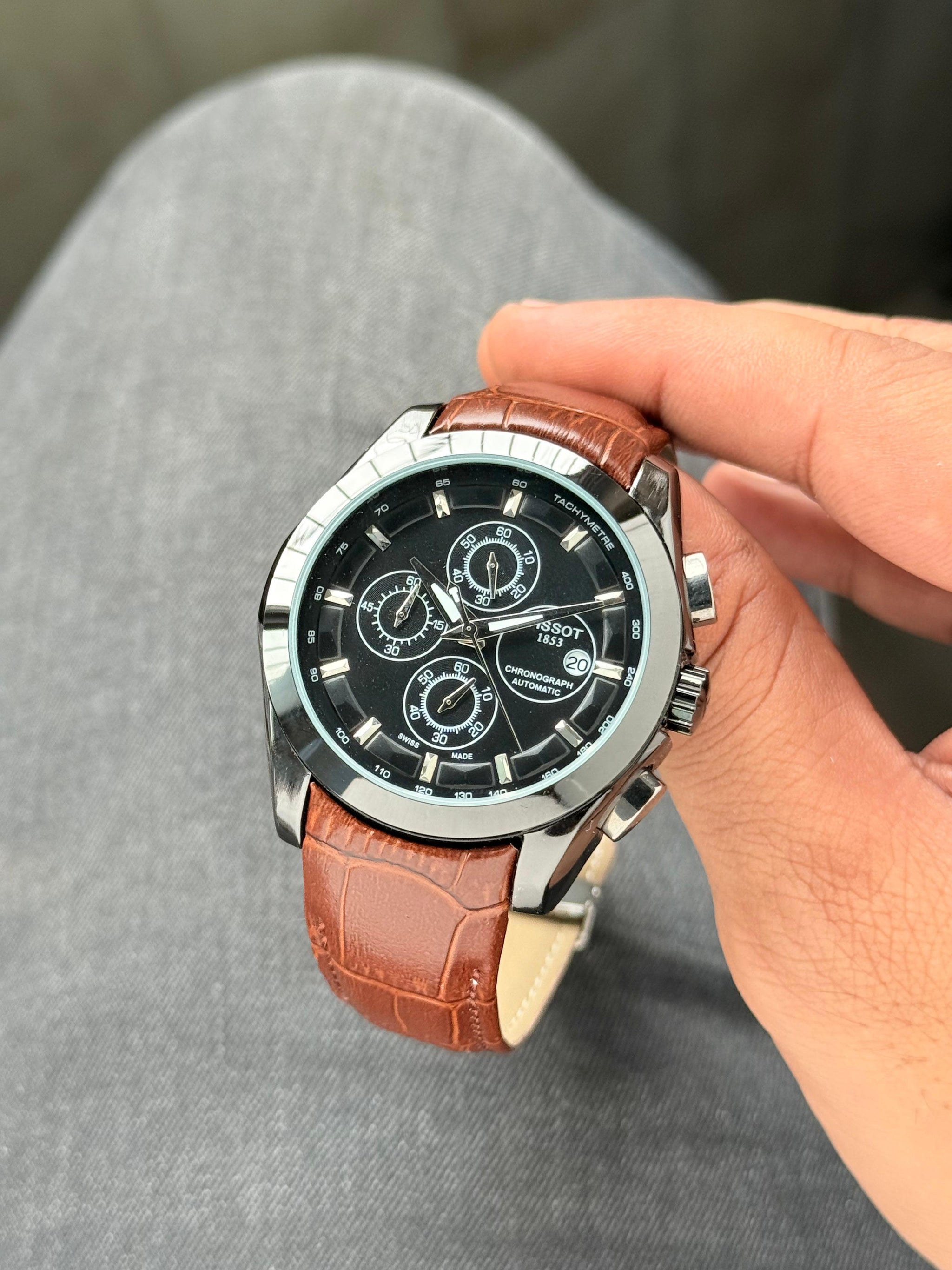 Tissot Couturier Chronograph Men's Watch | 7A Premium | 43mm | Leather Strap