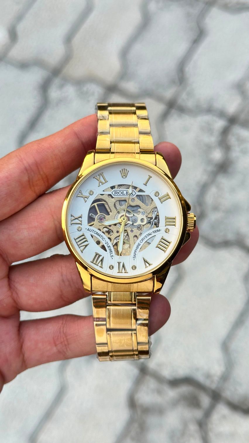 Rolex Skeleton and open back fully Automatic Watch