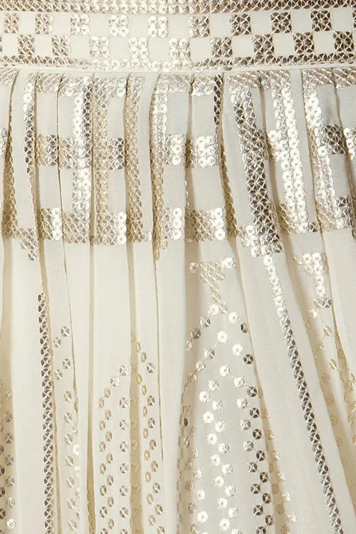 White Bollywood Georgette Lehenga Choli with Sequins