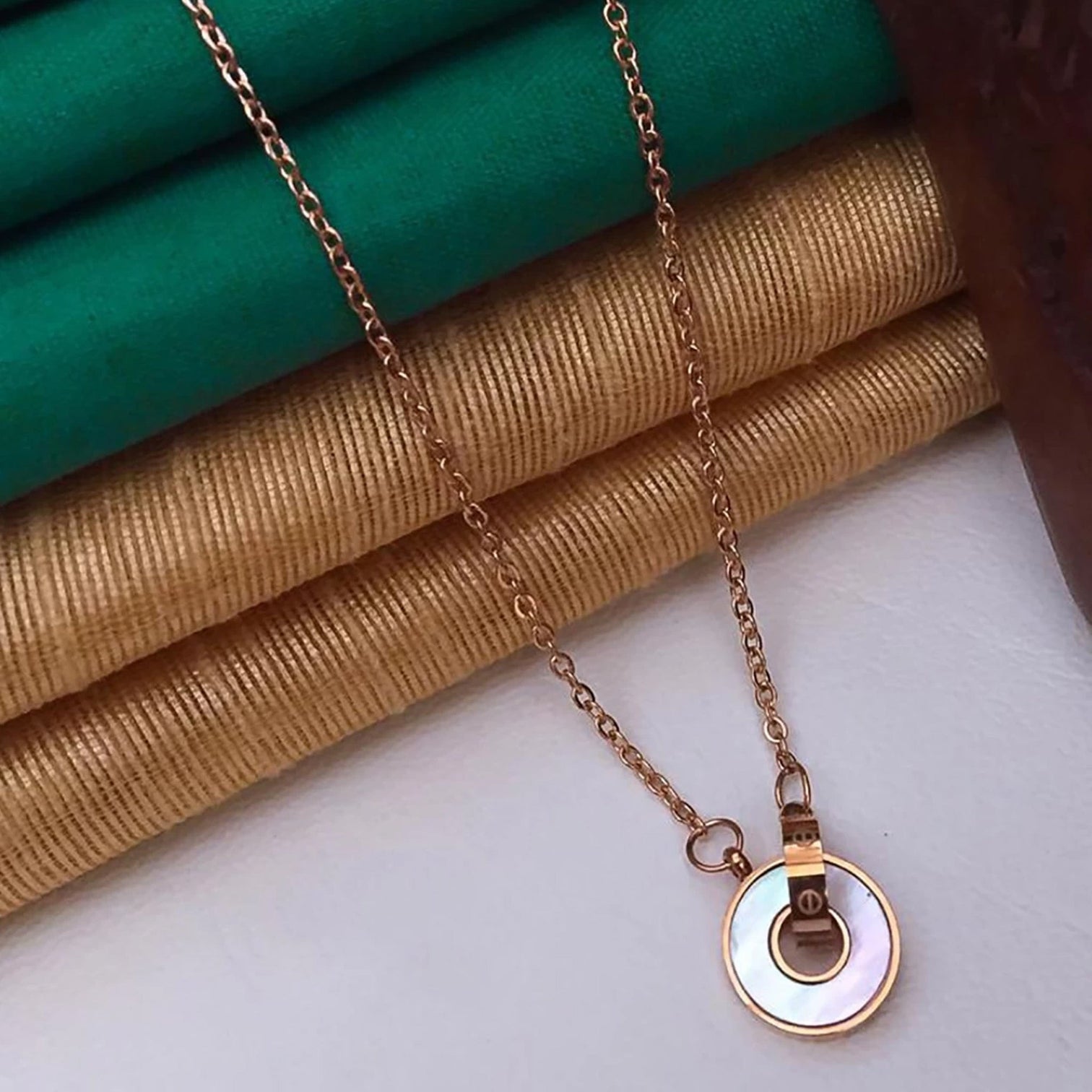 White Sapphire Added in Round Sapphire Brass Plated Brass Chain