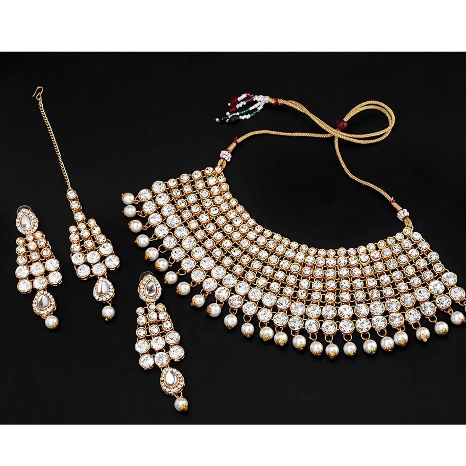 White, Gold Alloy Jewel Set