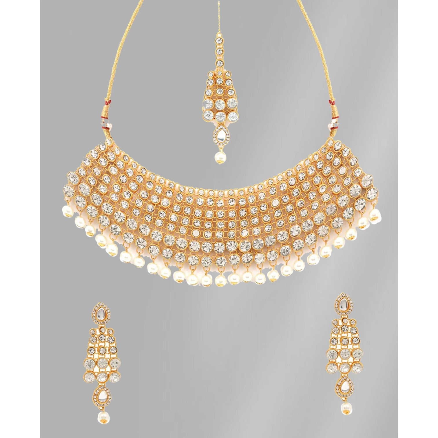 White, Gold Alloy Jewel Set