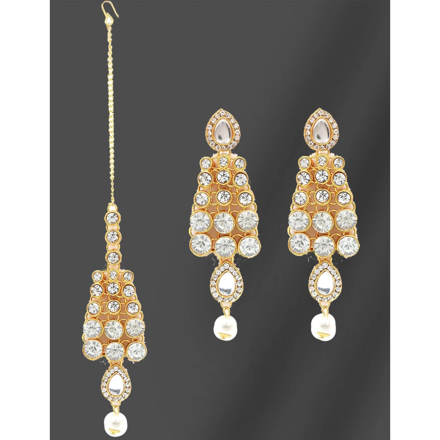White, Gold Alloy Jewel Set