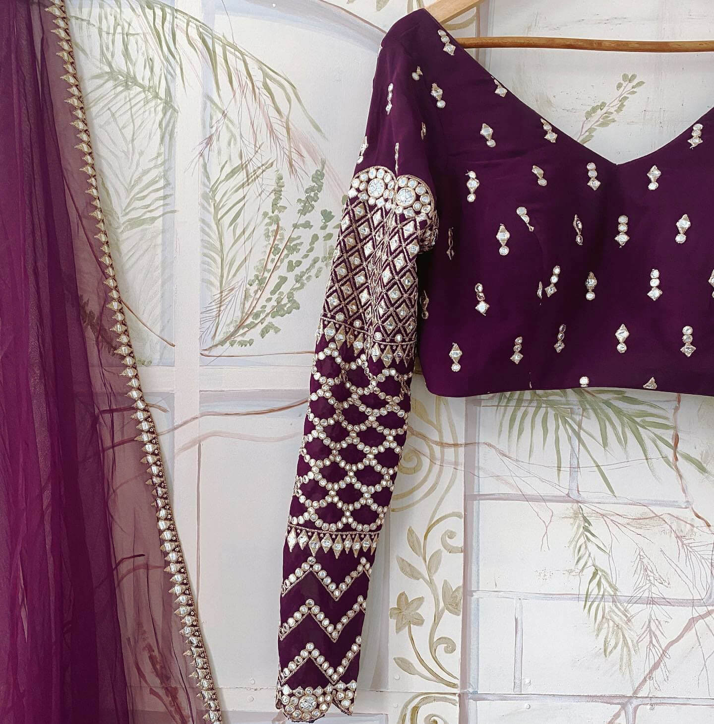 Wine Color Embroidered Attractive Party Wear Georgette Dulhan Wedding Lehenga Choli