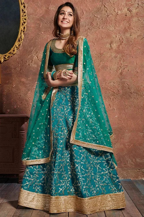 Women's New Collection Lehenga Choli Turquoise