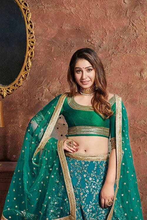 Women's New Collection Lehenga Choli Turquoise