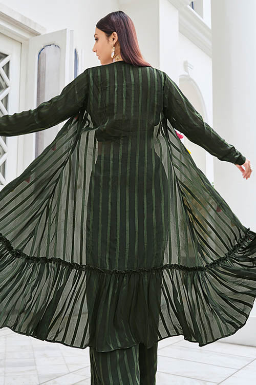 Wonderful Olive Color Silk Readymade Palazzo with Koti Style Collection